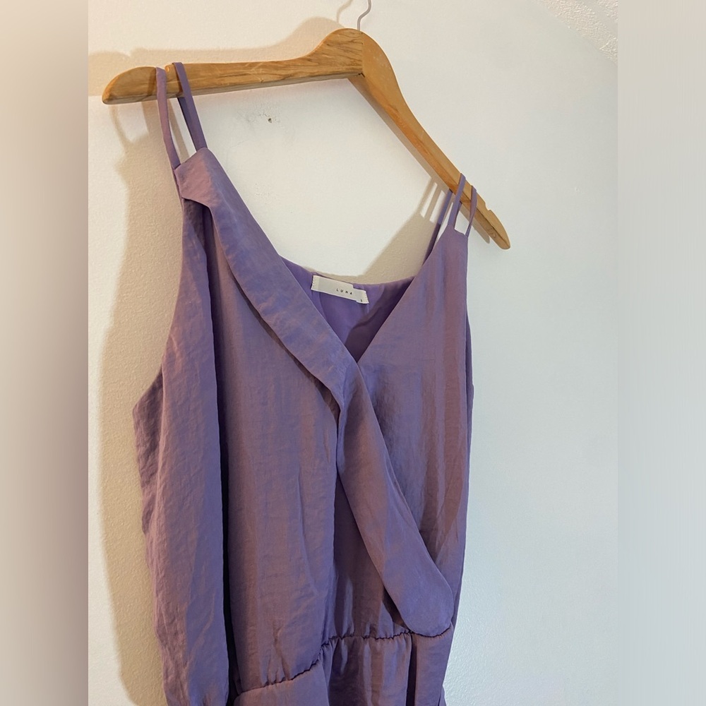 Luna, soft purple, spaghetti strap, wedding elegance, light, flowy dress. - Picture 7 of 7